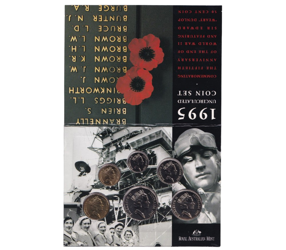 1995 Royal Australian Mint Uncirculated Coin Set - 50th Anniversary End of WWII
