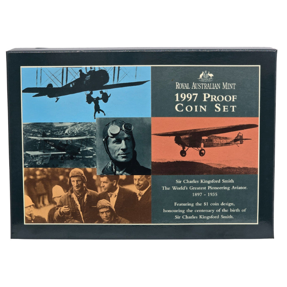 1997 Royal Australian Mint Proof Coin Set - 100th anniversary of the birth Sir Charles Kingsford-Smith
