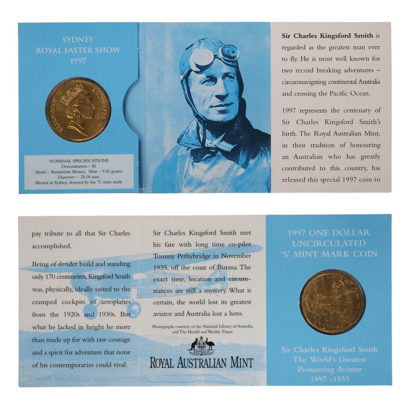 1997 $1 Coin - 100th Anniversary of Sir Charles Kingsford Smith