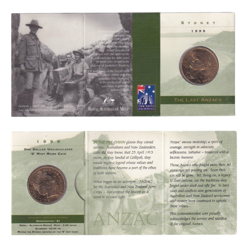 1999 $1 Coin - The Last ANZACS