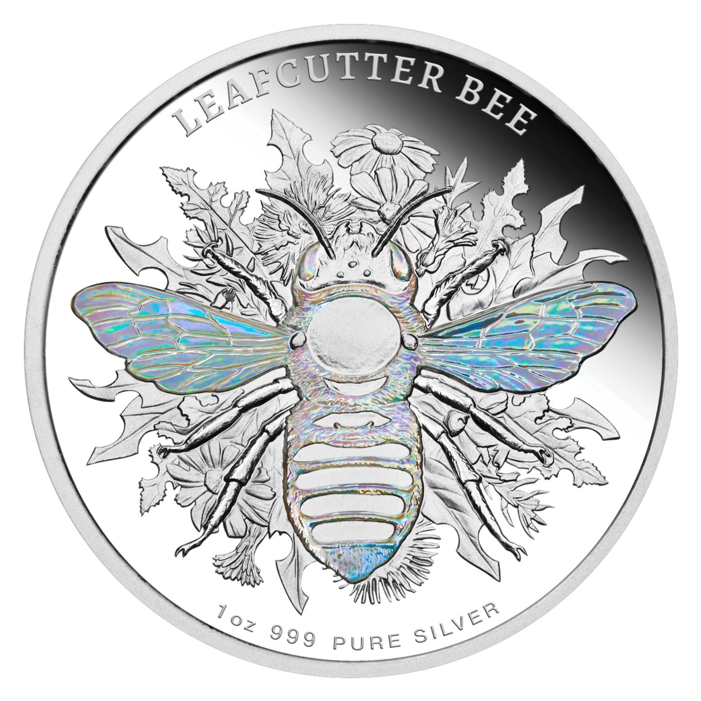 2026 Australian Native Bees - Leafcutter Bee 1oz Silver Proof Hologram Coin