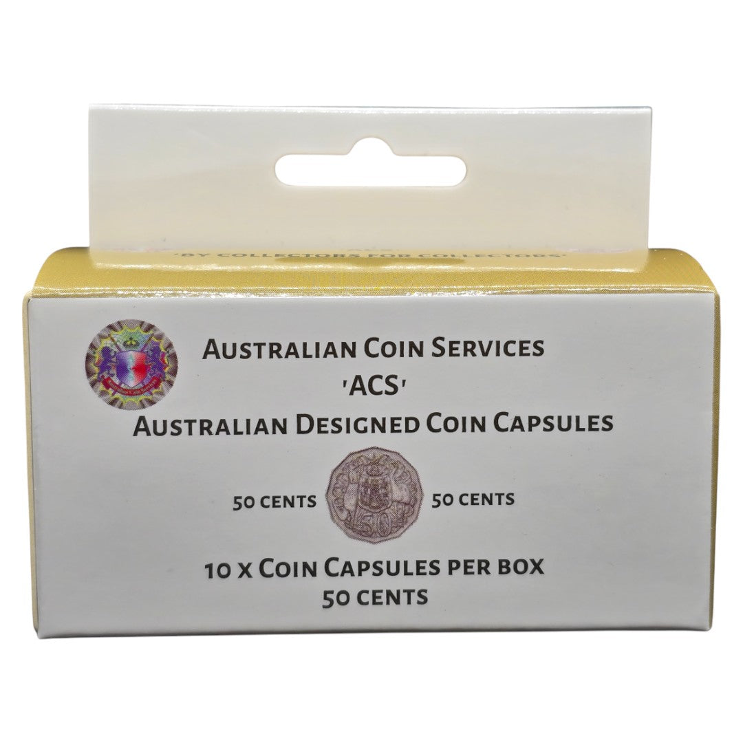 Australian Coin Capsules 10pk - 50c Coin