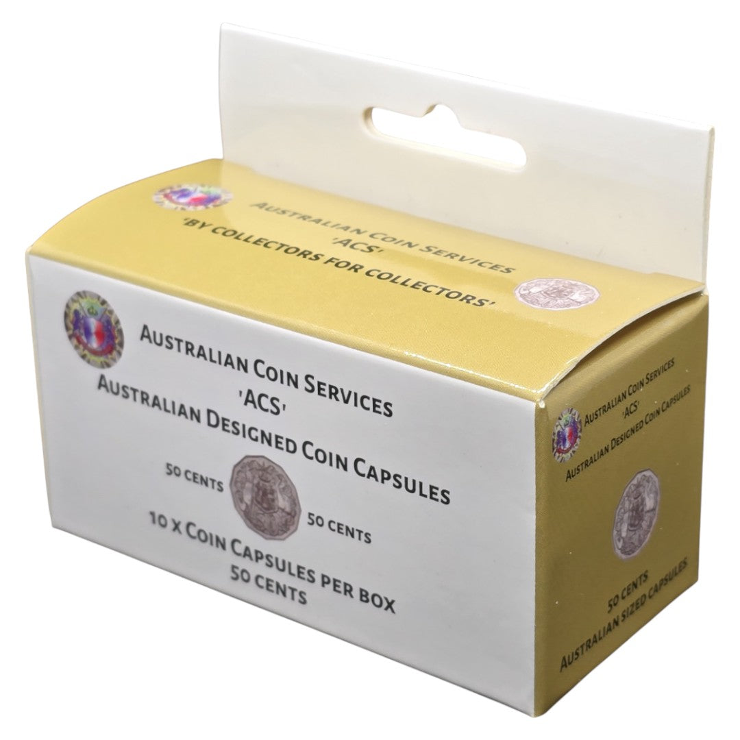 Australian Coin Capsules 10pk - 50c Coin