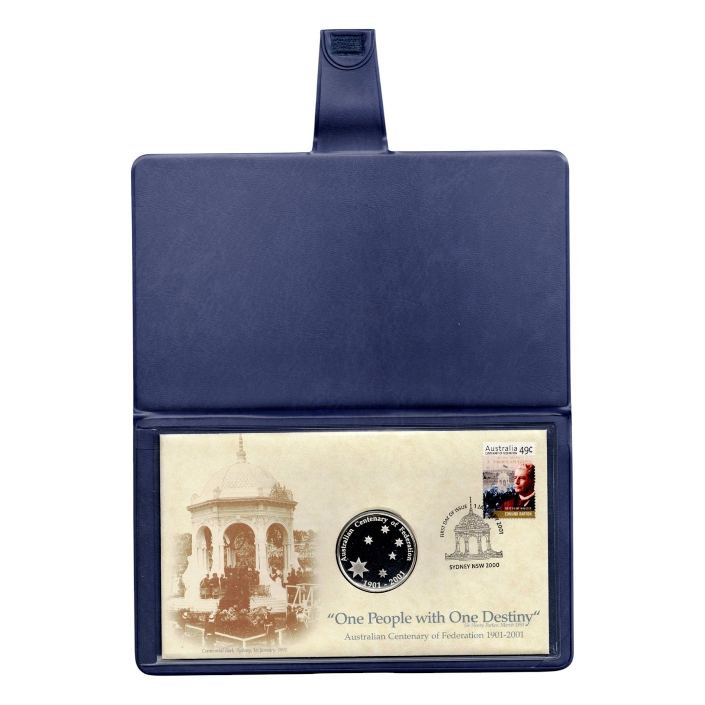 2001 The Centenary of Federation Silver Proof Medallic First Day Cover - Franklin Mint