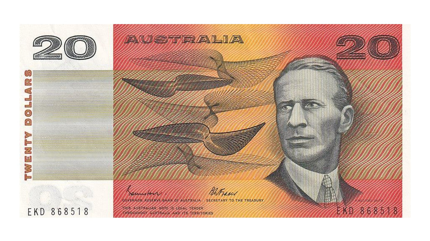 1985 $20 Note Pair - Sequential Numbers - EKD 868518 & EKD 868519 - Johnston/Fraser - Gothic Serial - R409b - About Uncirculated
