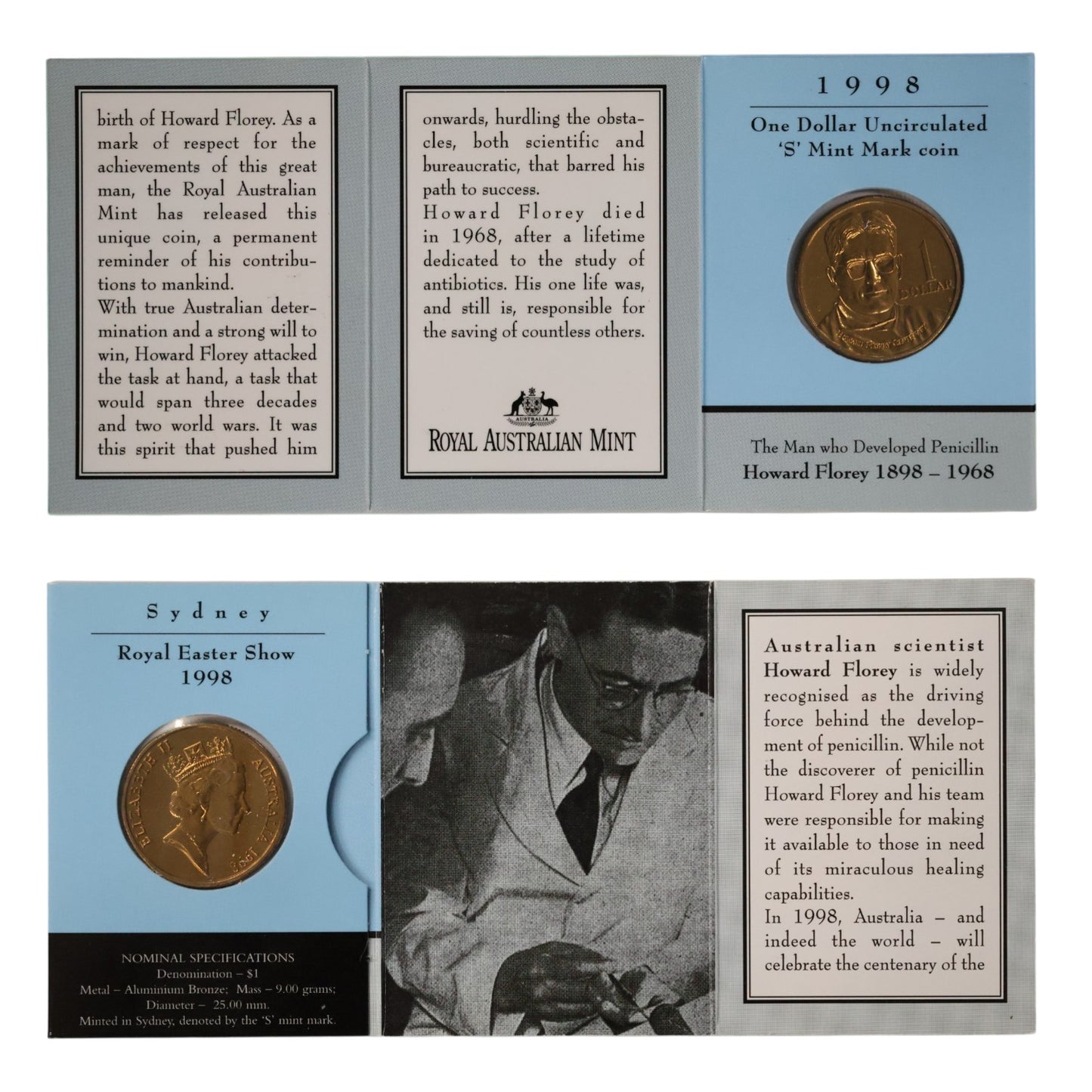 1998 $1 Coin - 100th Anniversary of Howard Florey
