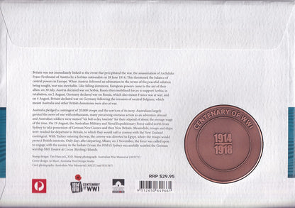 2014 Limited Edition Medallion Cover - Centenary of WWI - Troops Depart #0,997/2,000