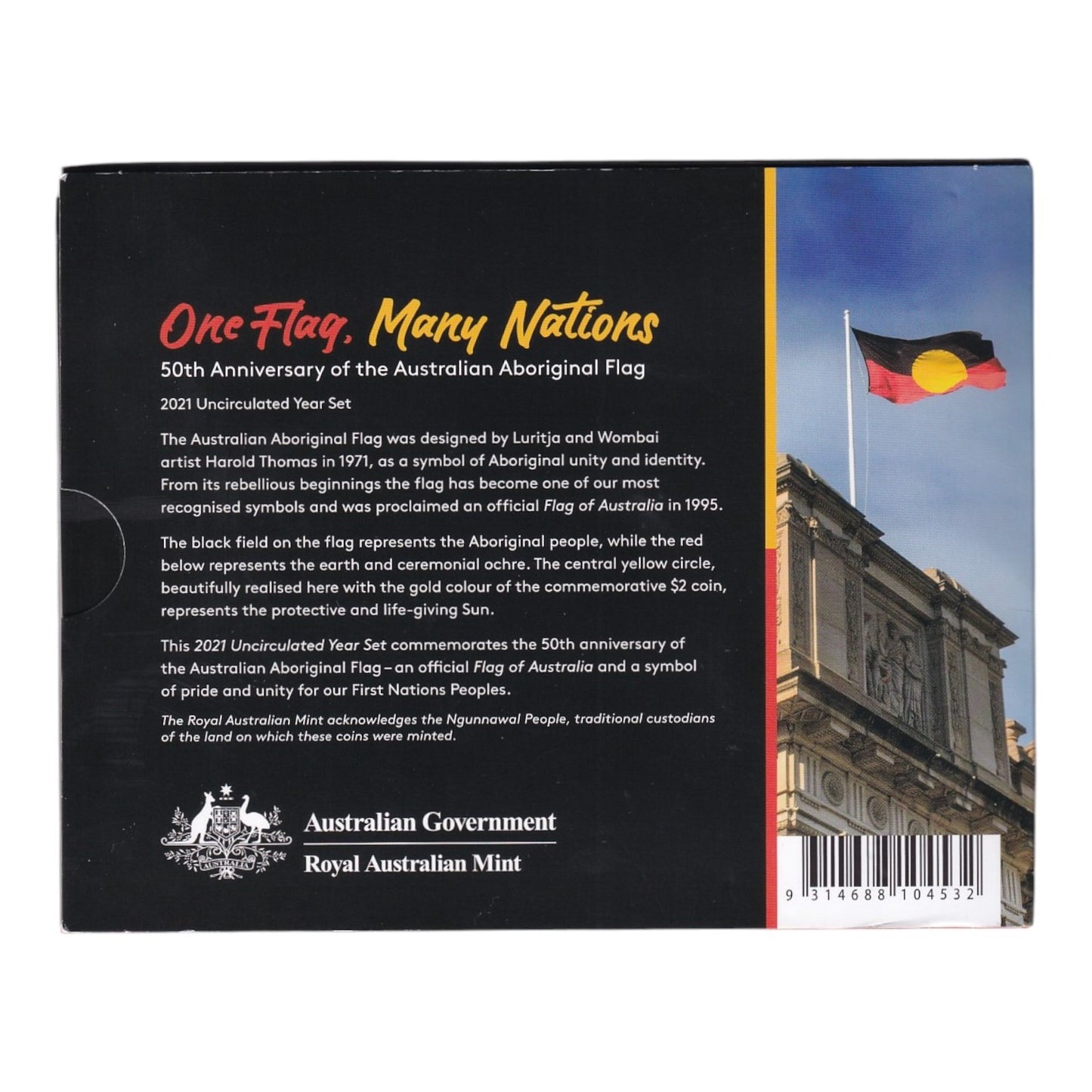 2021 Six Coin Uncirculated Annual Set - 50th anniversary of the Australian Aboriginal Flag