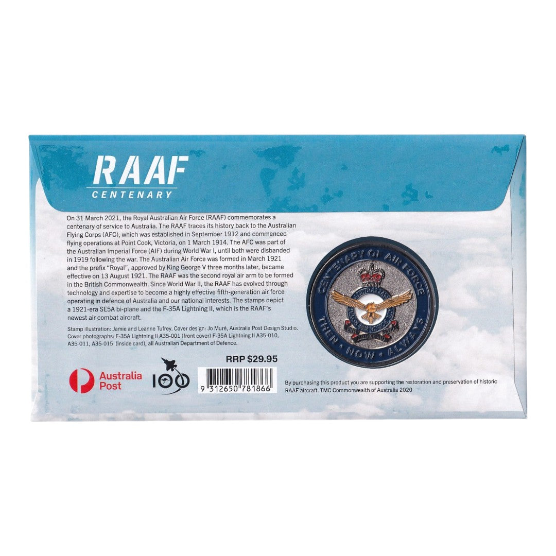 2021 PMC - RAAF Centenary Medallion Cover
