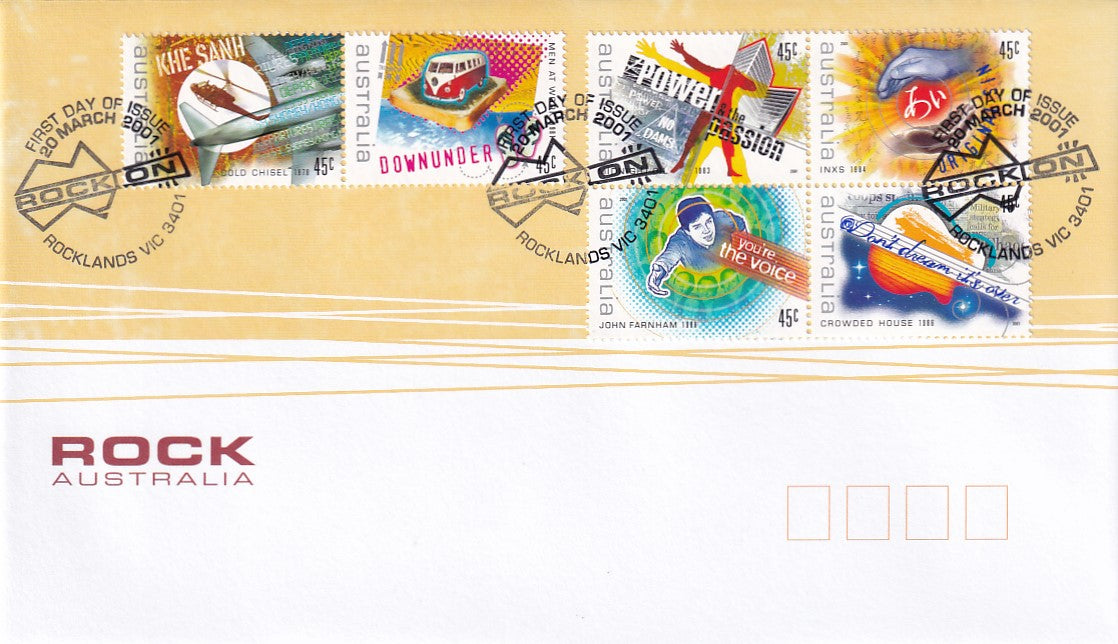 2001 Australian First Day Covers - Rock Australia - Gummed FDCs (10)