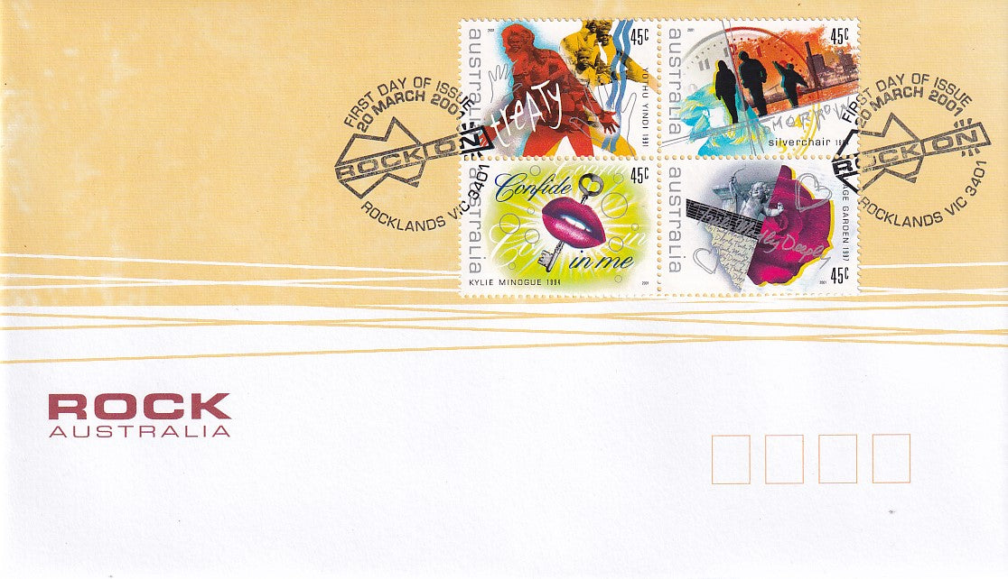 2001 Australian First Day Covers - Rock Australia - Gummed FDCs (10)