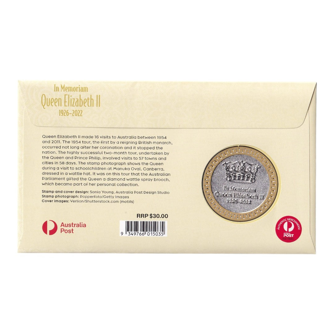 2023 PMC - In Memoriam: Queen Elizabeth II - Visits to Australia Medallion Cover