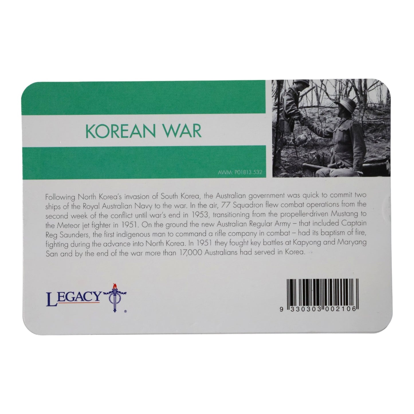 2016 20c Coin - 'Anzac to Afghanistan' - Korean War