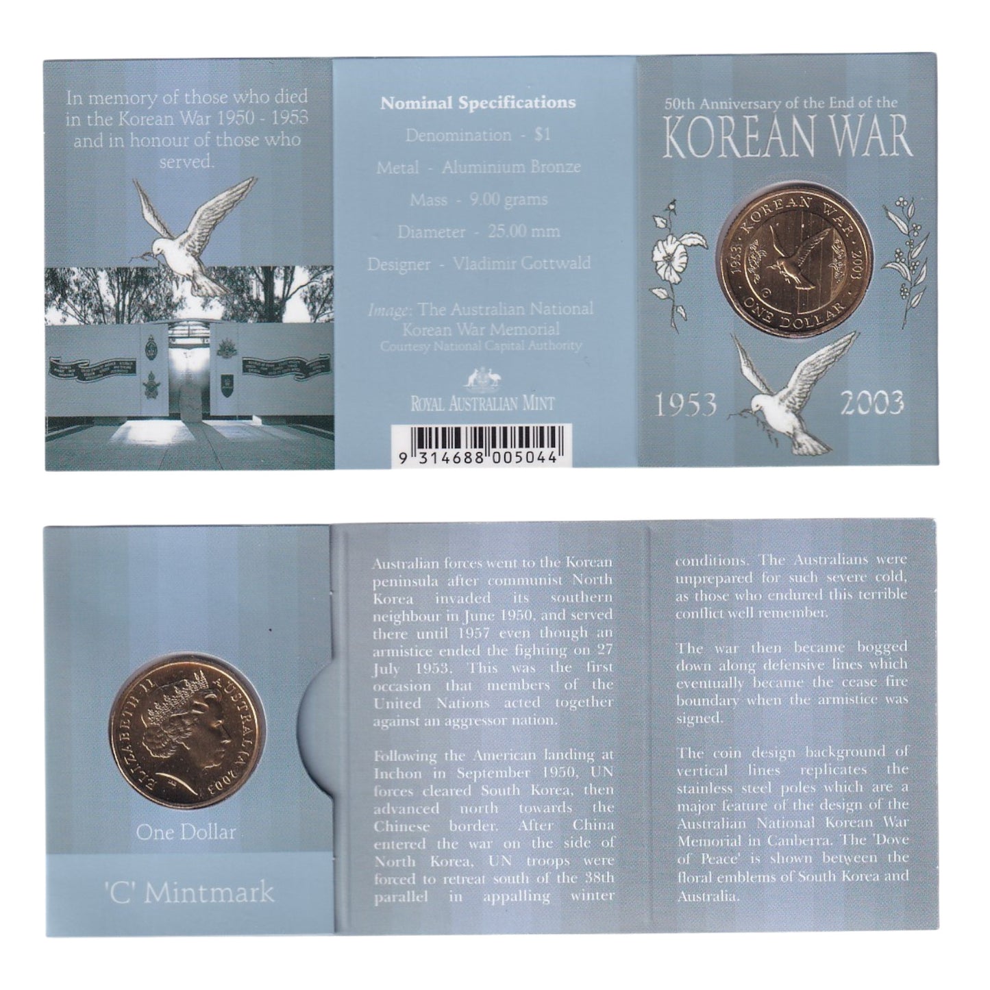 2003 $1 Coin - 50th Anniversary of the End of the Korean War