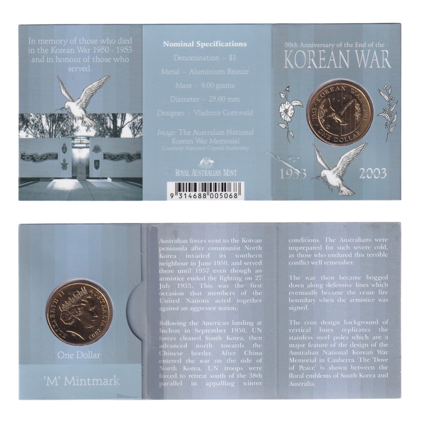 2003 $1 Coin - 50th Anniversary of the End of the Korean War