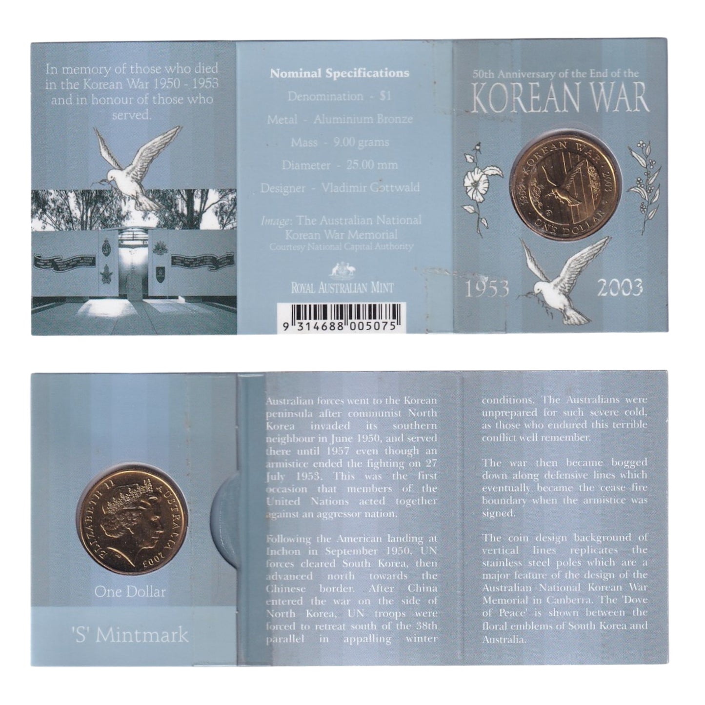 2003 $1 Coin - 50th Anniversary of the End of the Korean War
