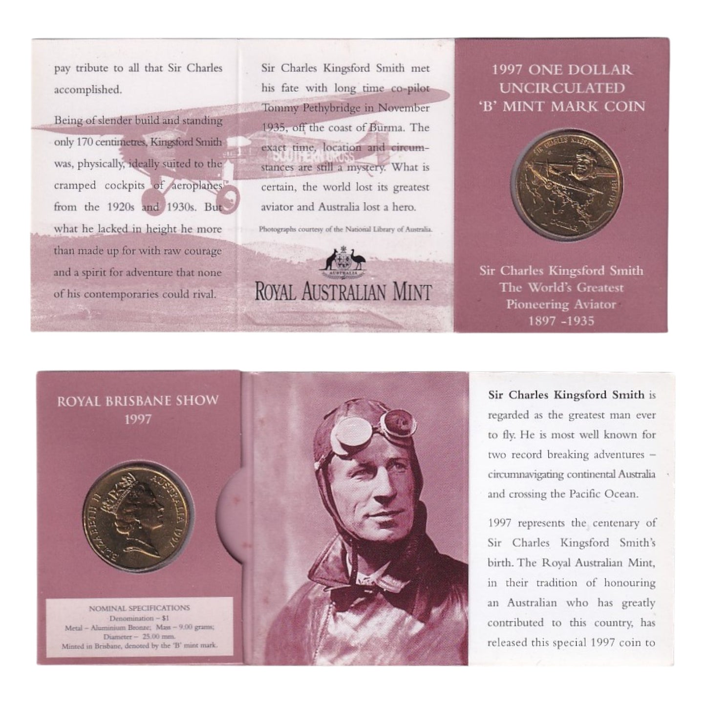 1997 $1 Coin - 100th Anniversary of Sir Charles Kingsford Smith
