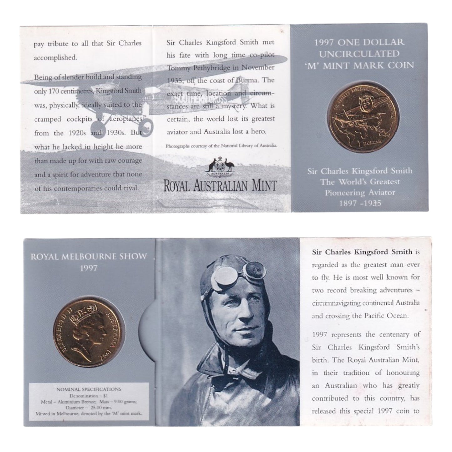 1997 $1 Coin - 100th Anniversary of Sir Charles Kingsford Smith