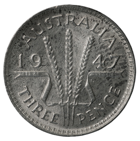 1947 Australian Threepence - About Uncirculated