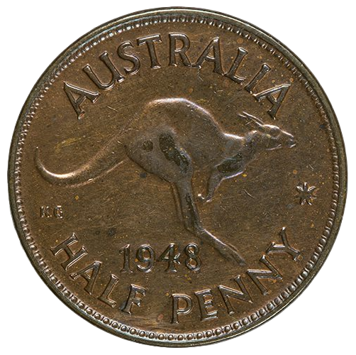 1948 Australian Half Penny - Melbourne Mint - Extremely Fine