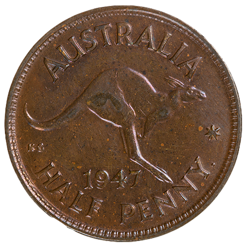 1947 Australian Half Penny - Perth Mint - Extremely Fine