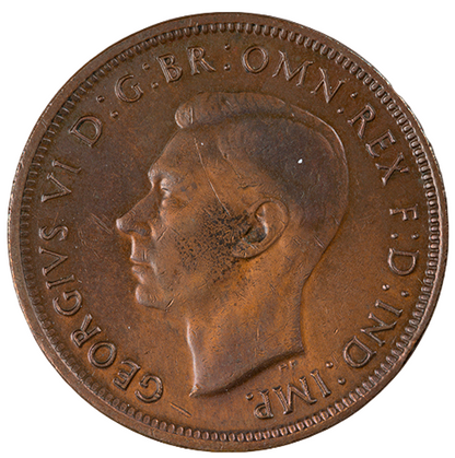 1943 Australian Half Penny - Melbourne Mint - Extremely Fine