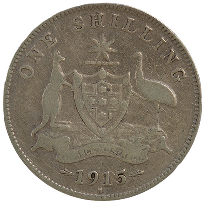 1915 'H' Australian Shilling - Very Good
