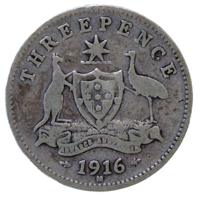 1916 Australian Threepence - Very Good