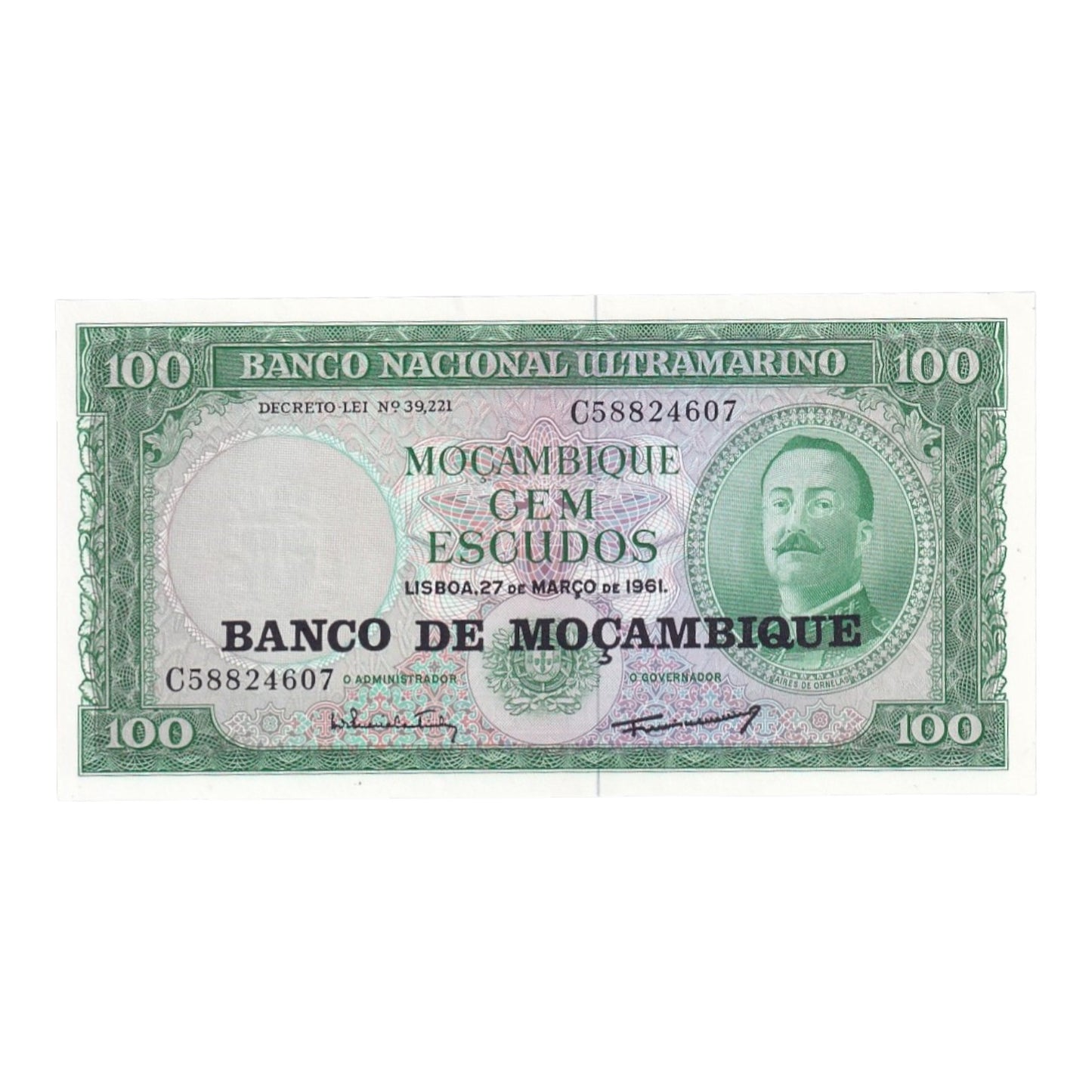 1961 Mozambique - 100 Escudos - p109a - Uncirculated