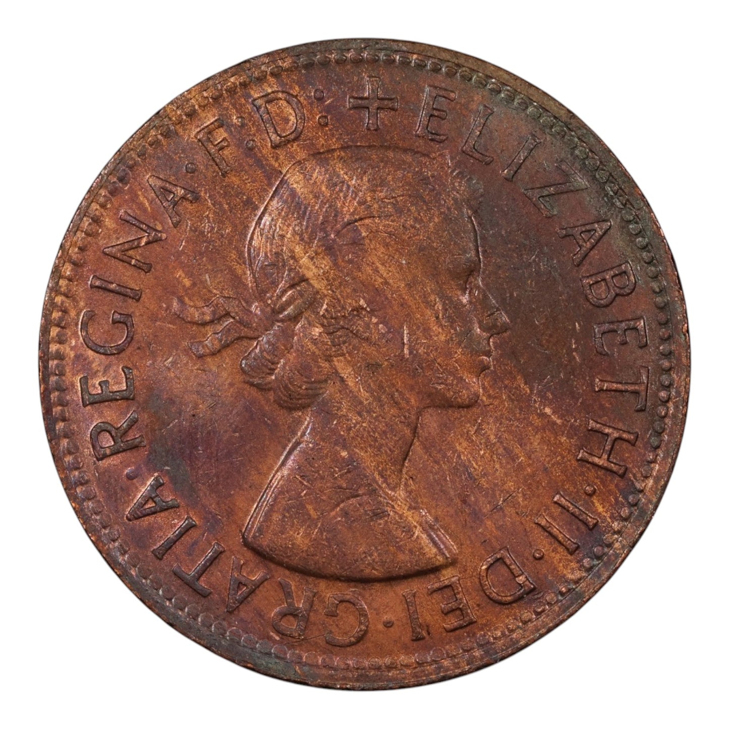 1964 Y. Australian Penny - "Missing 1" variety - EF (Details - Scratched/Wiped)