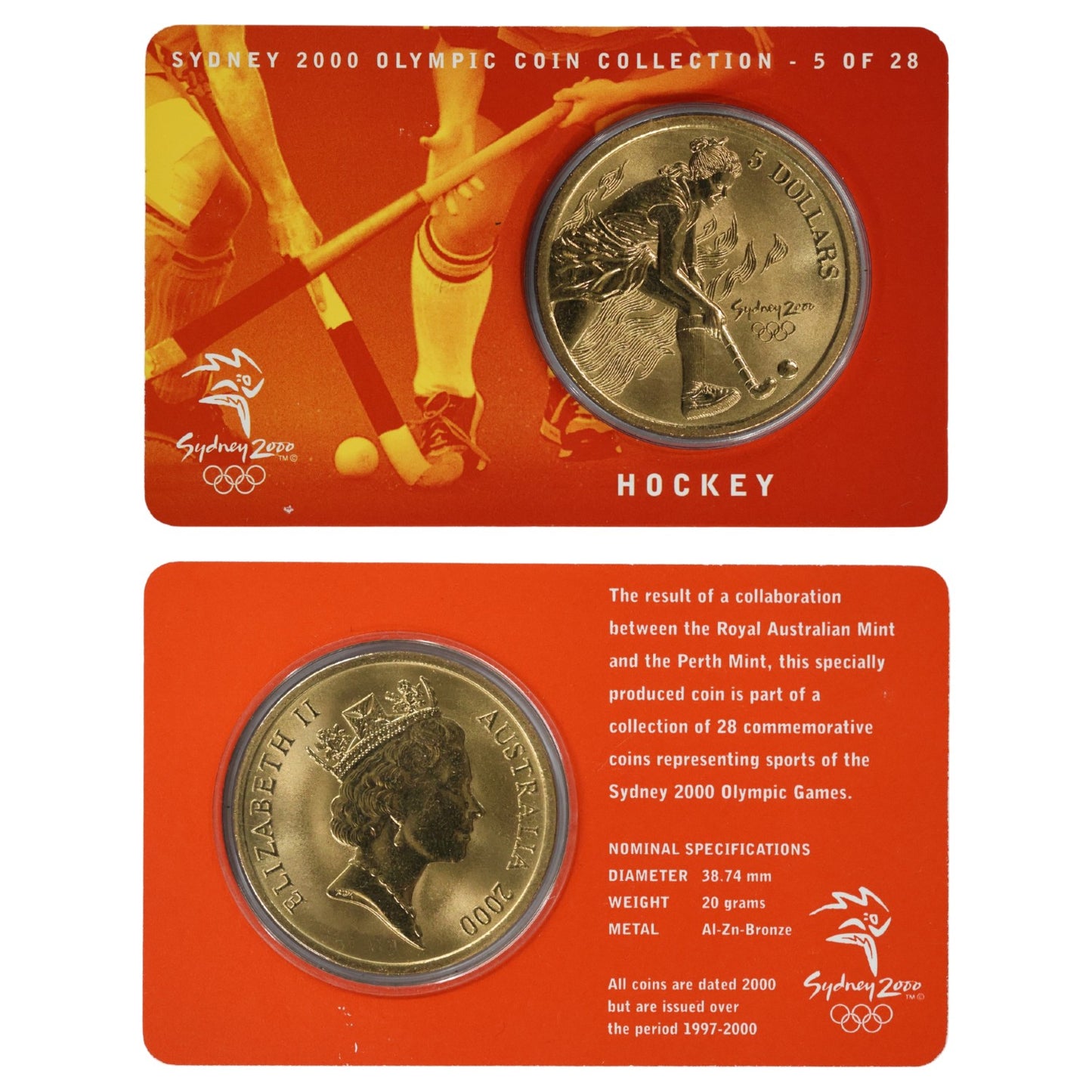 2000 $5 Coin - Sydney 2000 Olympics - Hockey