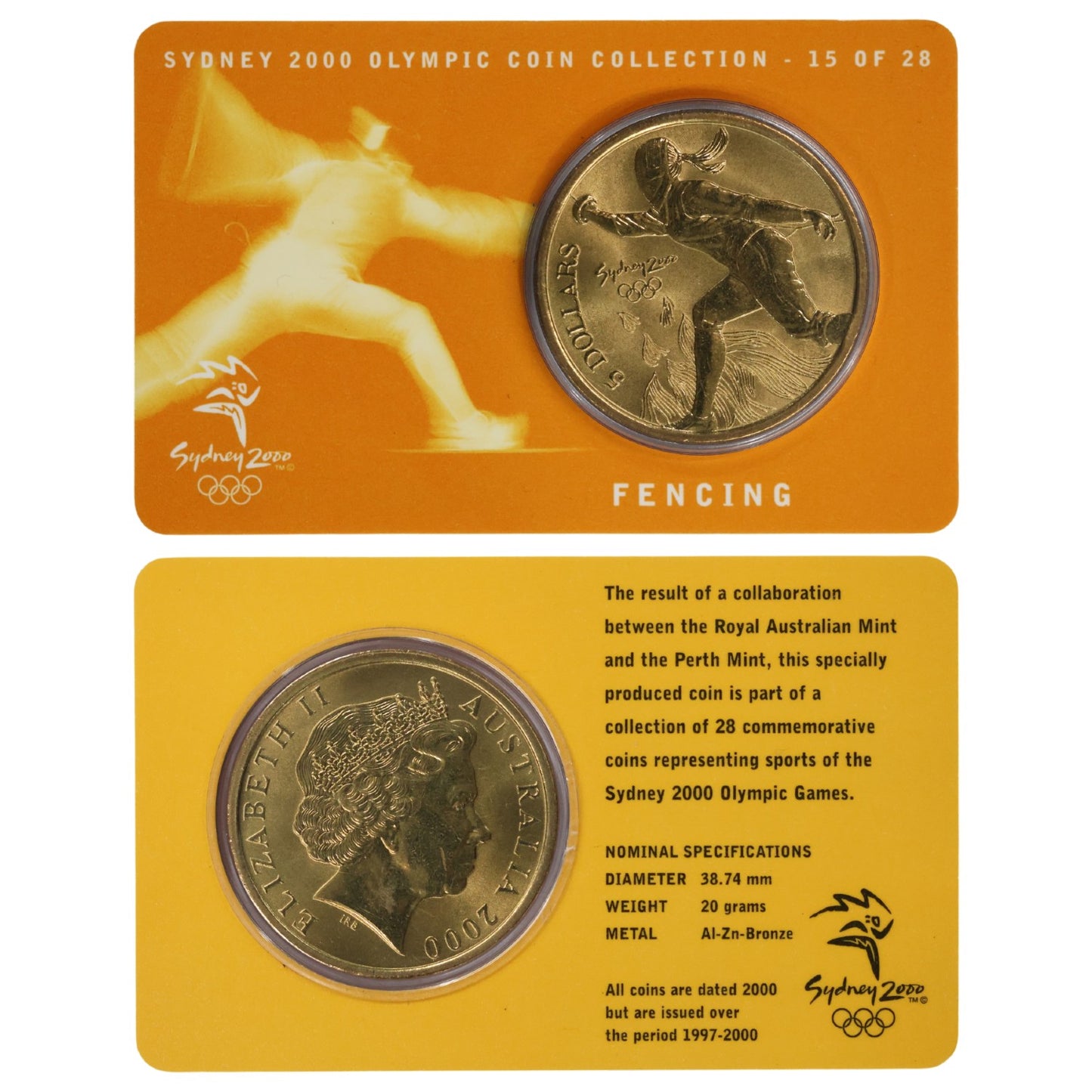 2000 $5 Coin - Sydney 2000 Olympics - Fencing