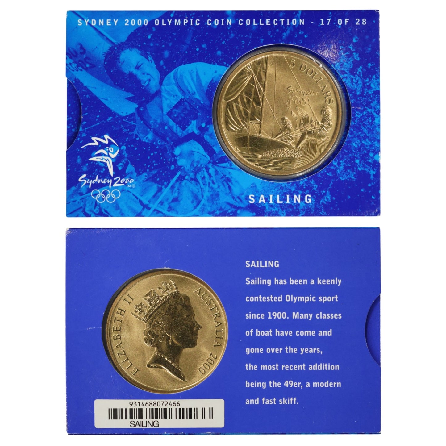 2000 $5 Coin - Sydney 2000 Olympics - Sailing
