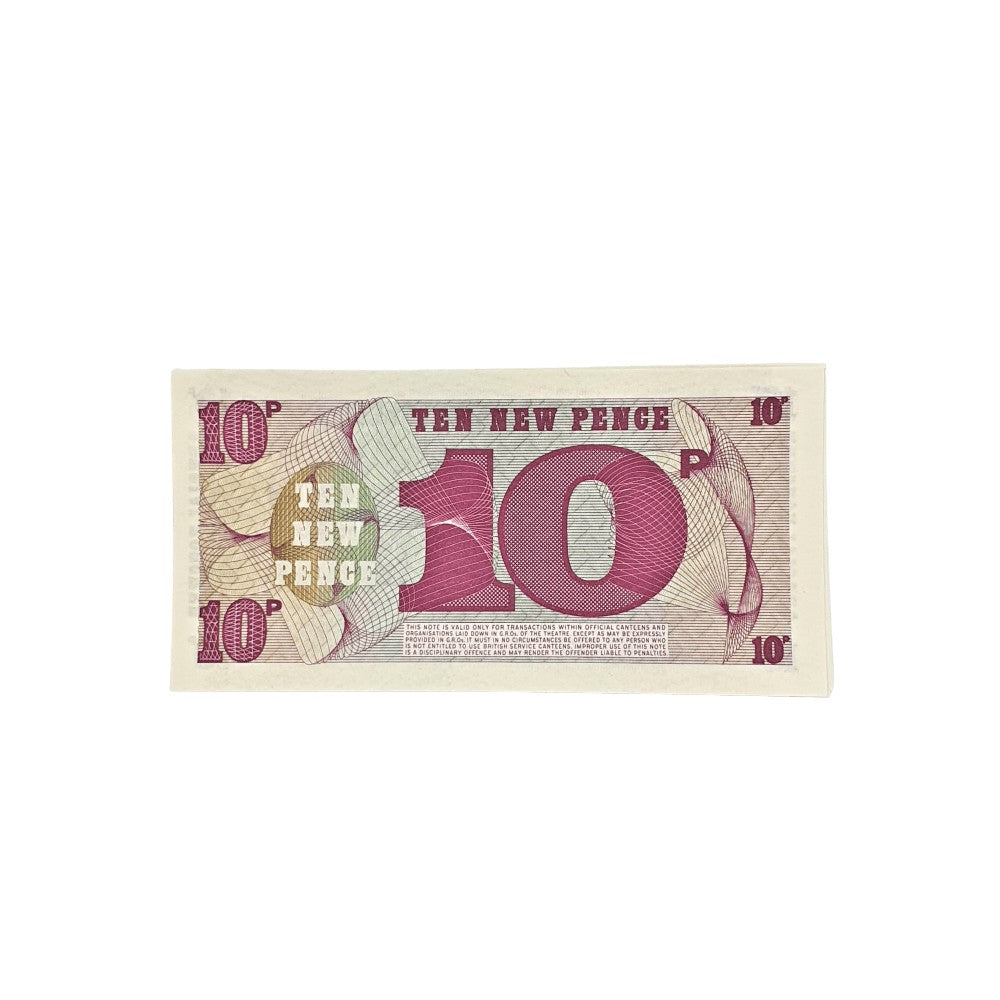 1972 British Armed Forces Military Currency - 10 New Pence Banknote - 6th Series - Uncirculated - Pick #M48