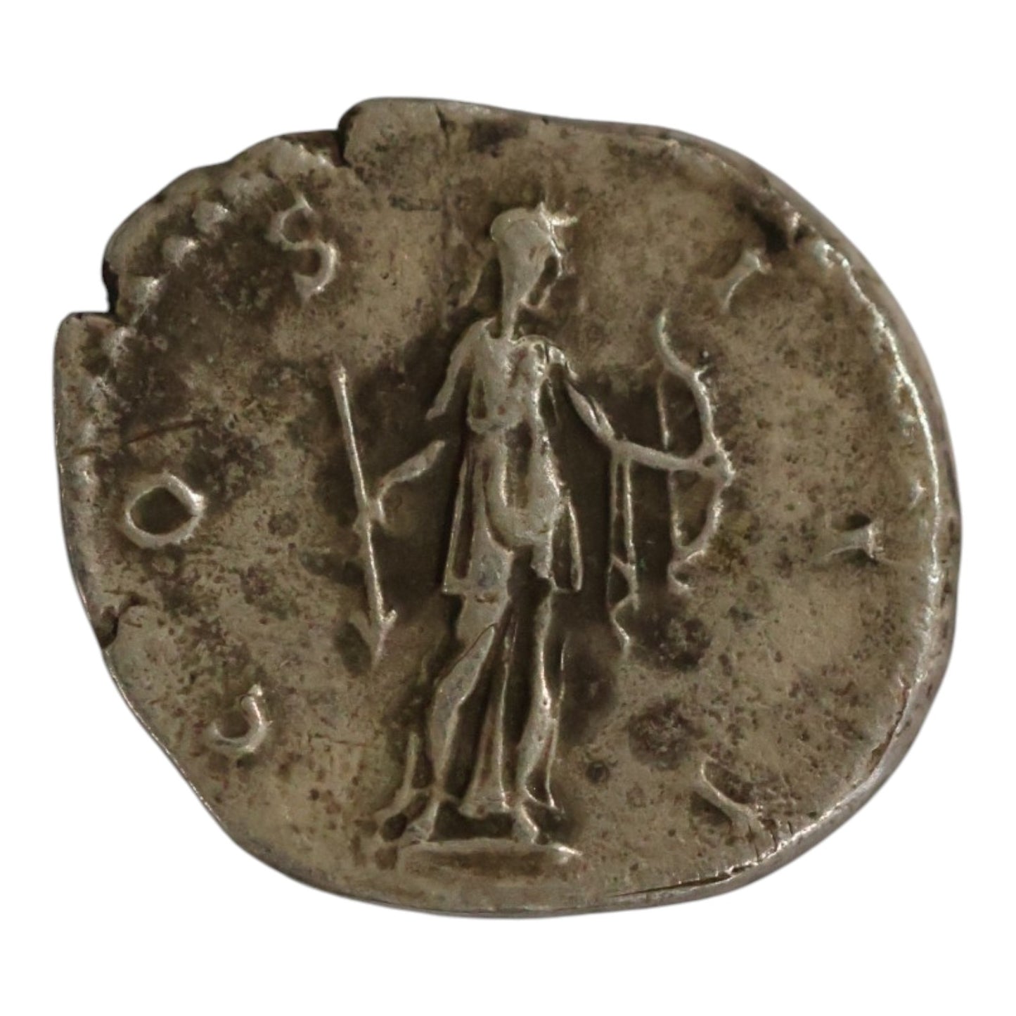 Hadrian Silver Denarius (AD 124–128) - Diana with Bow & Arrow - Fine (RIC 256 / RSC 315)