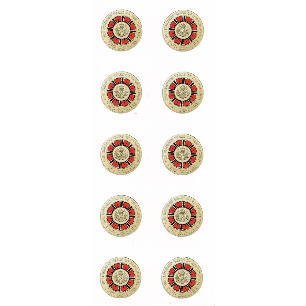 $2 Coin Tube Stickers - 10 Pack - Multiple Types Available