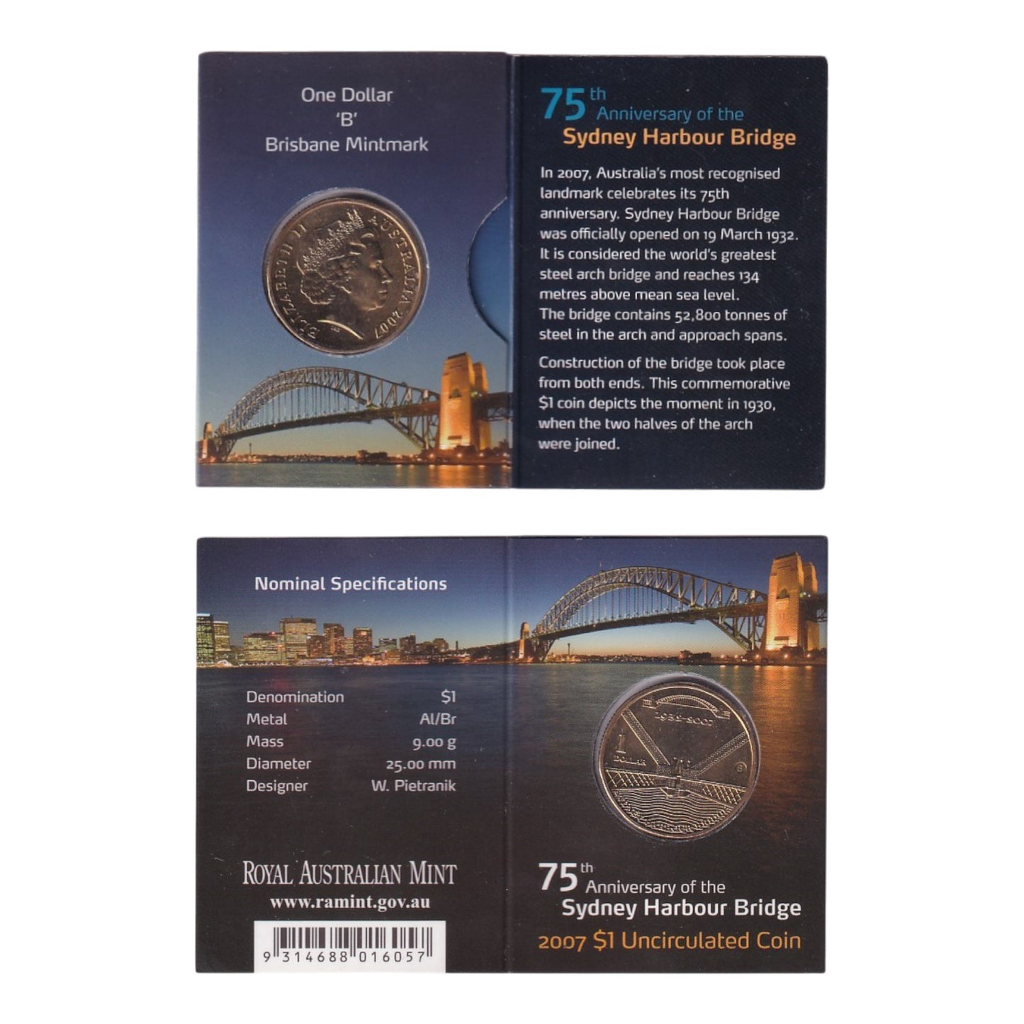 2007 $1 Coin - Sydney Harbour Bridge 75th Anniversary