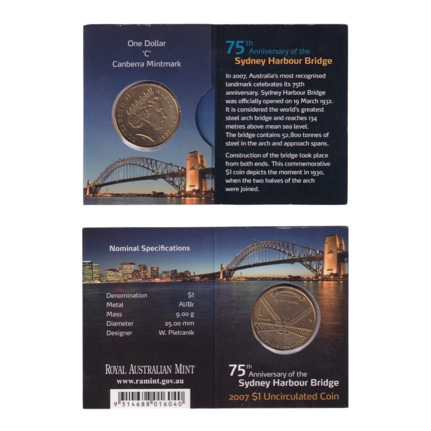 2007 $1 Coin - Sydney Harbour Bridge 75th Anniversary