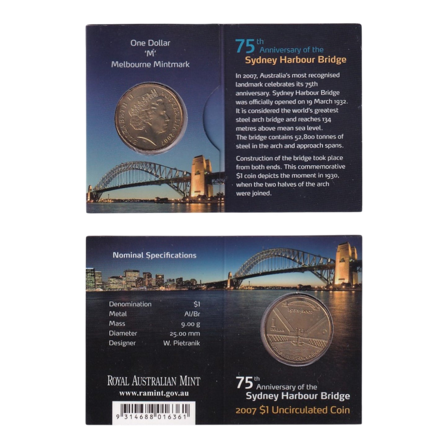 2007 $1 Coin - Sydney Harbour Bridge 75th Anniversary
