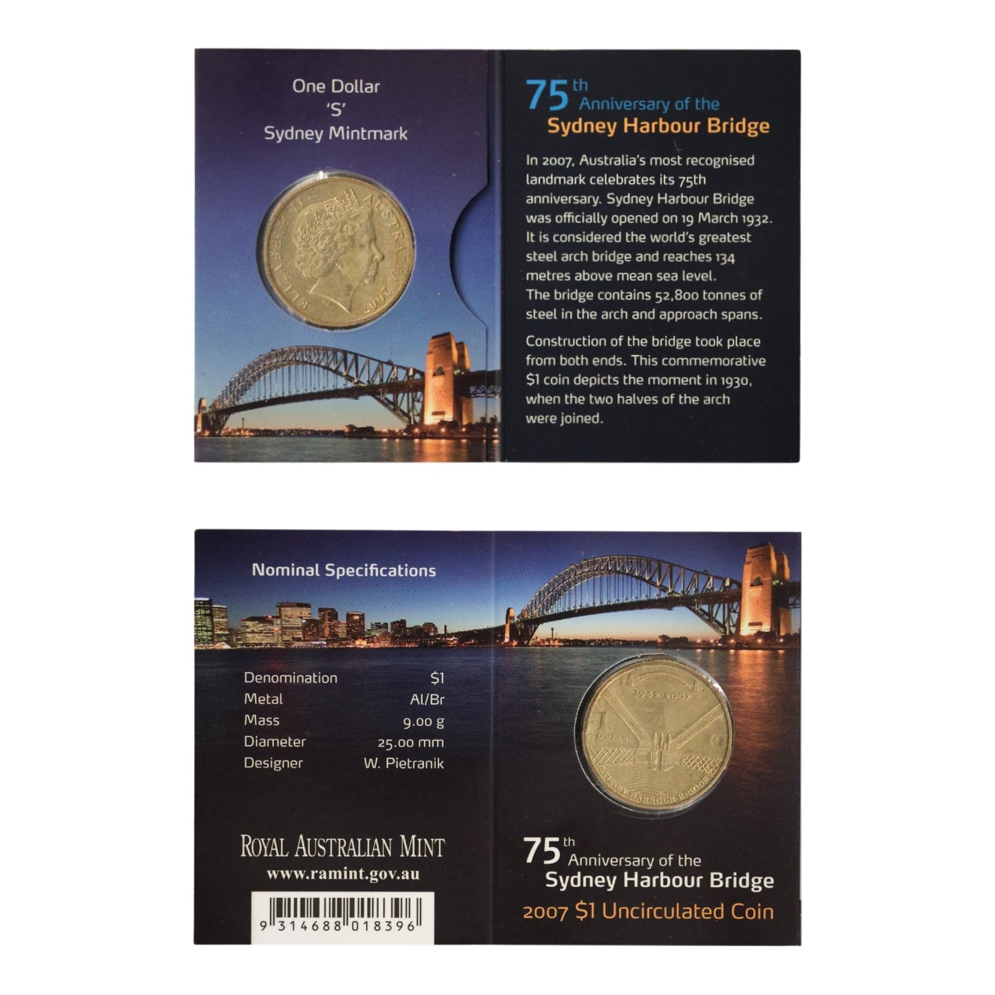 2007 $1 Coin - Sydney Harbour Bridge 75th Anniversary