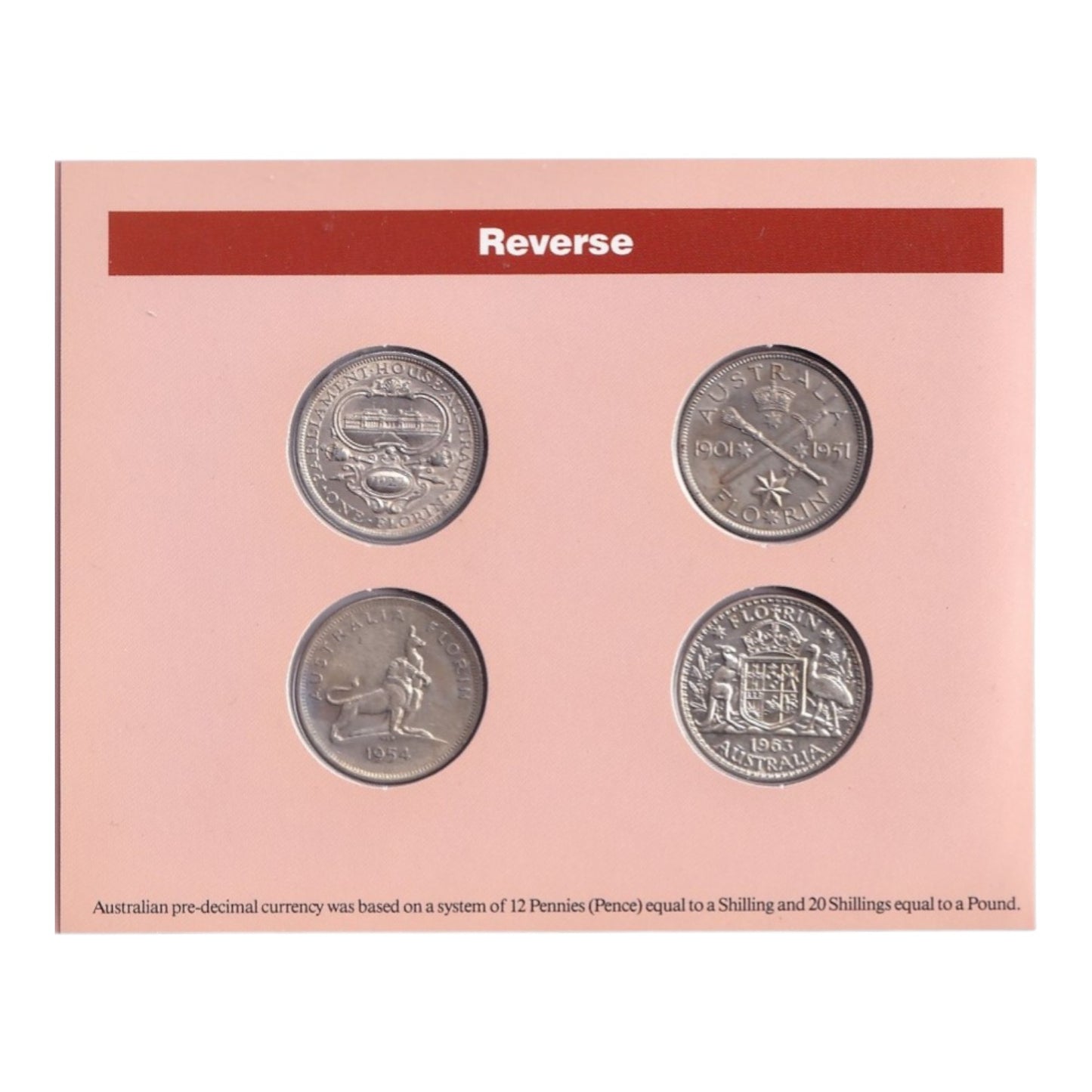 1927-1963 - Australian Pre-Decimal Coin Set – Souvenir Set of Commemorative & Regular Issue Florins - Sherwood