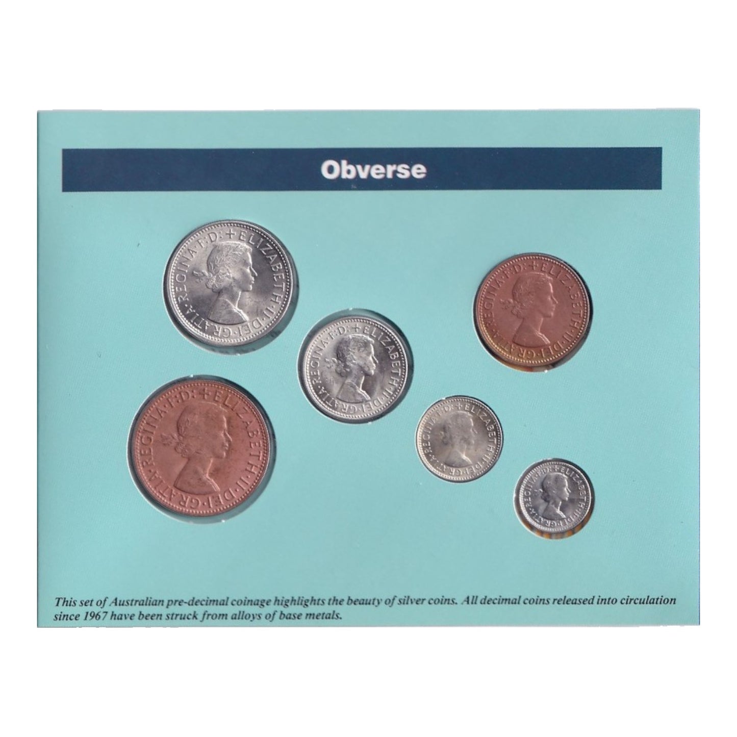 1953-1964 Australian Pre-Decimal Coin Set - Australian Coinage of Queen Elizabeth II - Sherwood