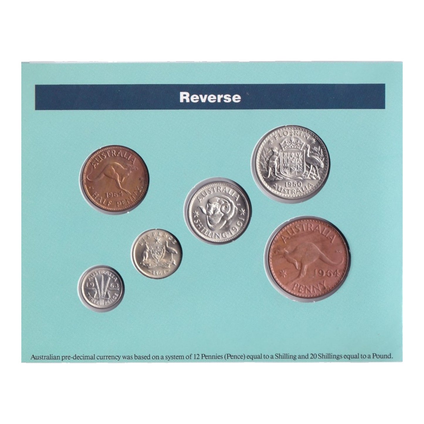 1953-1964 Australian Pre-Decimal Coin Set - Australian Coinage of Queen Elizabeth II - Sherwood
