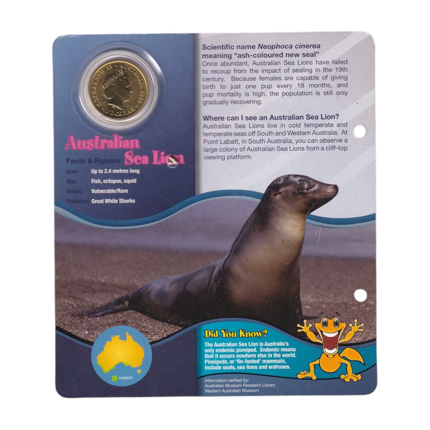 2008 Perth Mint $1 Coin - Young Collectors - Australian Animals