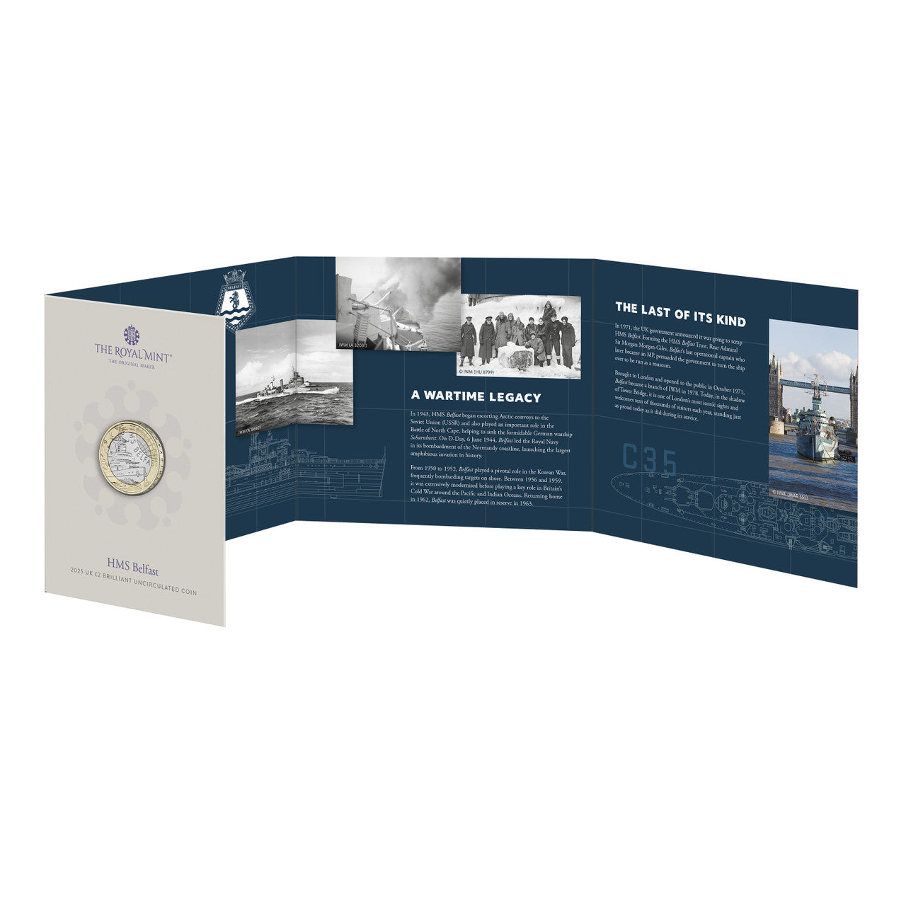 2025 Iconic Navy Vessels - HMS Belfast - £2 Brilliant Uncirculated Coin