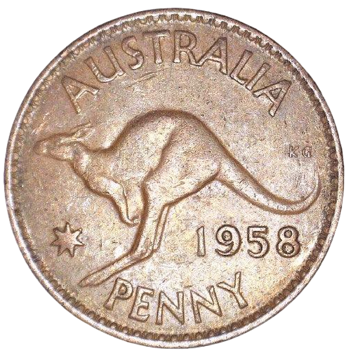 1958 'M' Australian Penny - Very Good - relatively common for the period