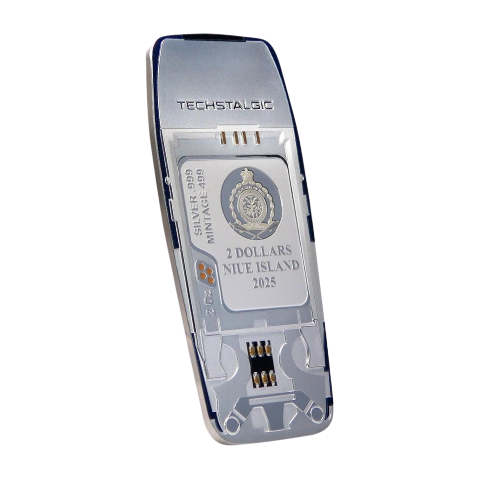 2025 Unbreakable Phone $2 Niue Colored Gilded 2oz Silver Coin