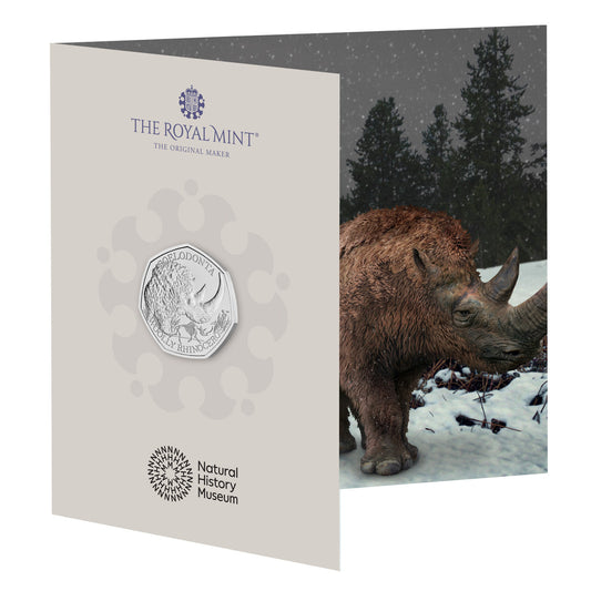 2024 Woolly Rhinoceros UK 50p Brilliant Uncirculated Coin