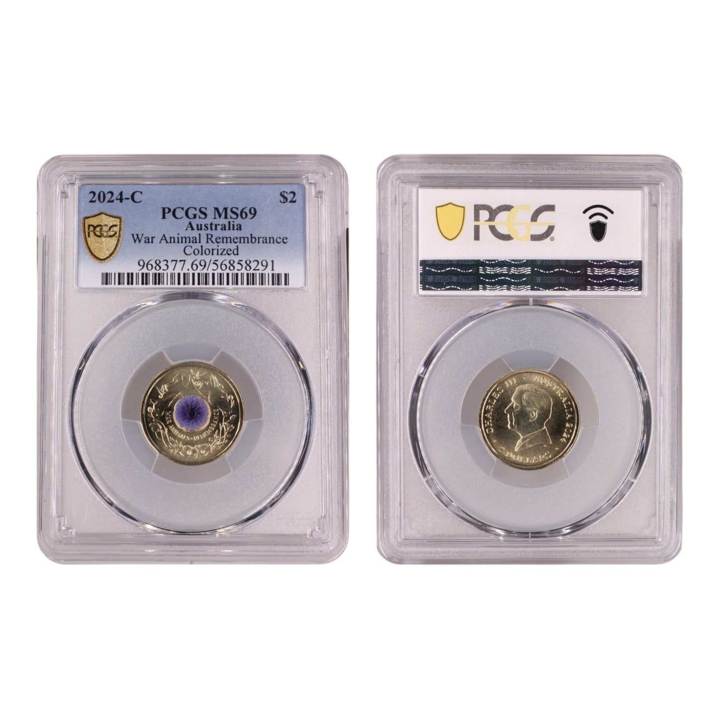 2024 'C' Mintmark $2 Coin - War Animals Remembrance - MS69 - #56858291