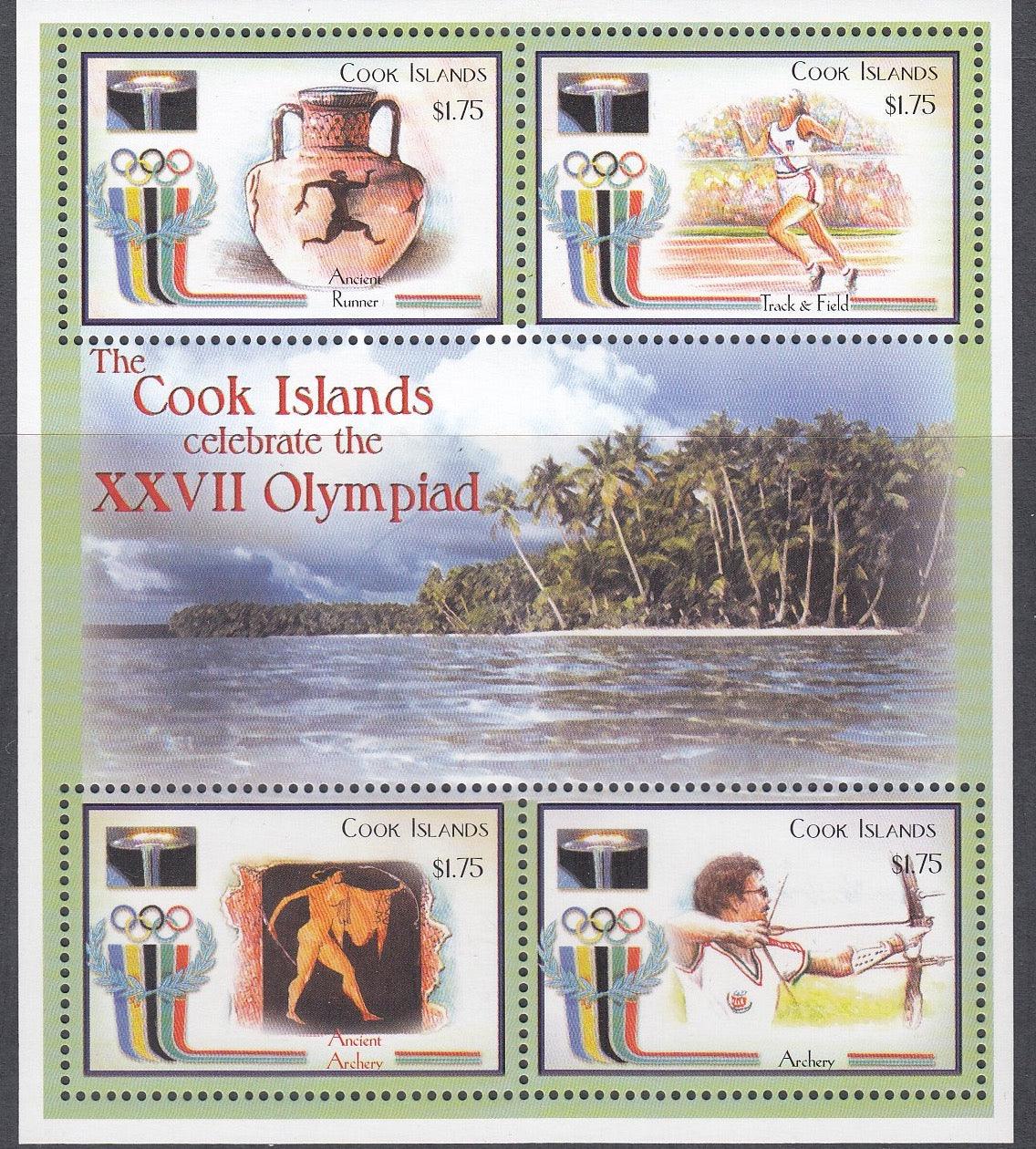 Cook Islands 2000 - $7 Olympics Track/Field Miniature Sheet - Mint Unhinged - Loose Change Coins
